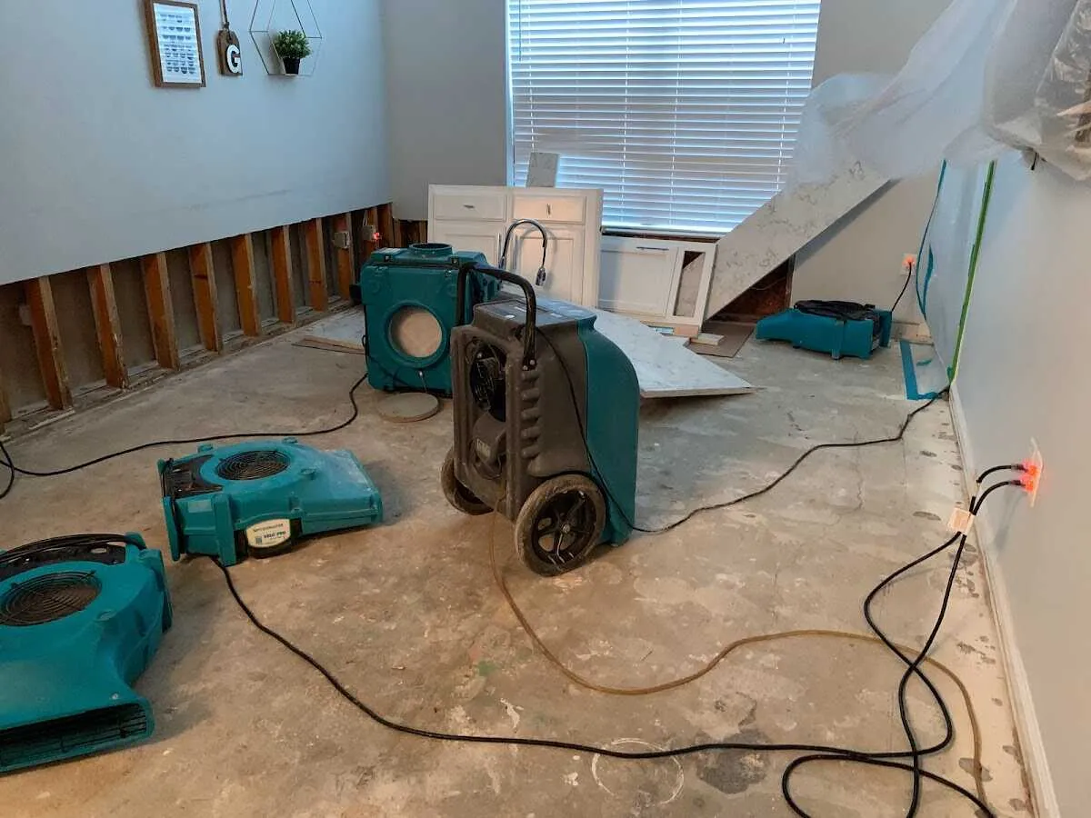 Dehumidifier in flood-cut room for Water Extraction & Removal in Springboro
